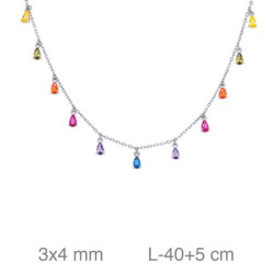GARGANTILLA PLATA ZTAS MULTICOLOR