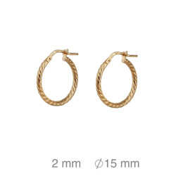 CRIOLLA PLATA B.ORO GALLONADA 2X15 MM