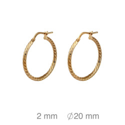 CRIOLLA PLATA B.ORO GALLONADA 2X20 MM