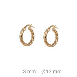 CRIOLLA PLATA B.ORO GALLONADA 3X12 MM