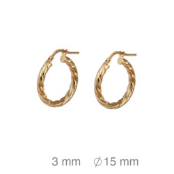 CRIOLLA PLATA B.ORO GALLONADA 3X15 MM