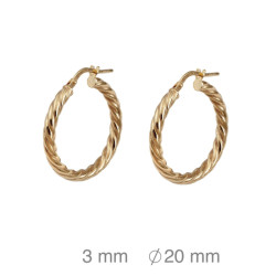 CRIOLLA PLATA B.ORO GALLONADA 3X20 MM
