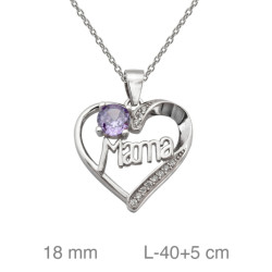 GARGANTILLA PLATA MAMA CORAZON ZTA AMATISTA