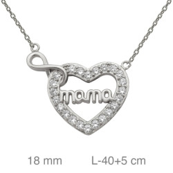 GARGANTILLA PLATA MAMA CORAZON INFINITO ZTAS