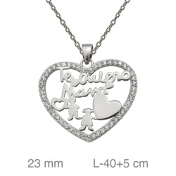 GARGANTILLA PLATA TE QUIERO MAMA CORAZON