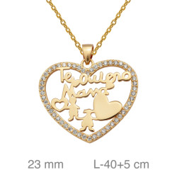 GARGANTILLA PLATA B.ORO+e TE QUIERO MAMA CORAZON ZTAS