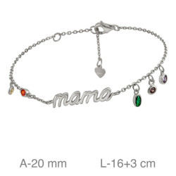 PULSERA PLATA MAMA ZTAS COLOR