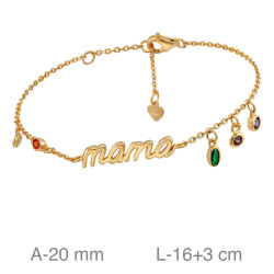 PULSERA PLATA B.ORO+e MAMA ZTAS COLOR