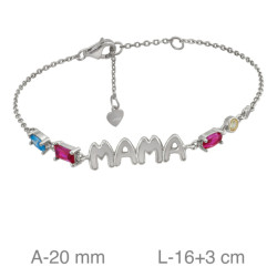 PULSERA PLATA MAMA ZTAS COLOR