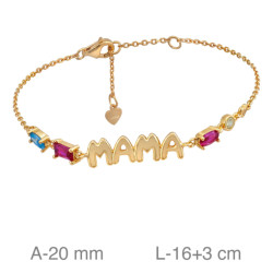 PULSERA PLATA B.ORO+e MAMA ZTAS COLOR