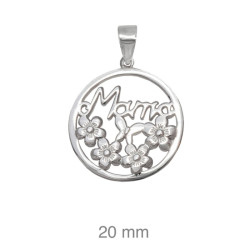 COLGANTE PLATA MAMA FLORES MARIPOSA