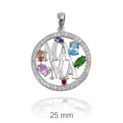 COLGANTE PLATA MAMA COLOR