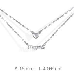 GARGANTILLA PLATA DOBLE MAMA CORAZON