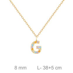 GARGANTILLA PLATA B.ORO+e LETRA G COLOR