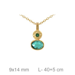 GARGANTILLA PLATA B.ORO+e VERDE