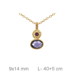 GARGANTILLA PLATA B.ORO+e MORADO