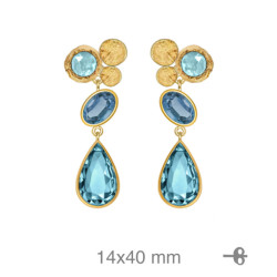PENDIENTES PLATA B.ORO+e AZUL