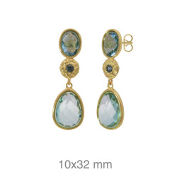 PENDIENTES PLATA B.ORO+e AZUL
