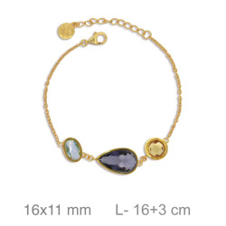 PULSERA PLATA B.ORO+e AMBAR AGUAMARINA AMATISTA
