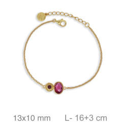 PULSERA PLATA B.ORO+e ROJO
