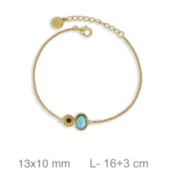 PULSERA PLATA B.ORO+e AZUL
