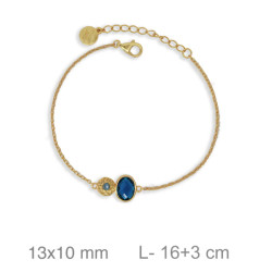 PULSERA PLATA B.ORO+e AZUL