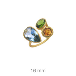 SORTIJA PLATA B.ORO+e AMBAR VERDE AGUAMARINA