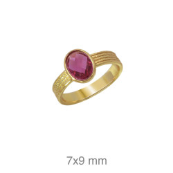 SORTIJA PLATA B.ORO+e ROJO