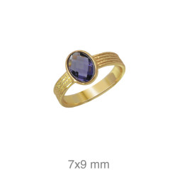 SORTIJA PLATA B.ORO+e MORADO