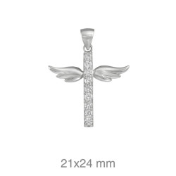 CRUZ PLATA CIRCONITAS ALAS