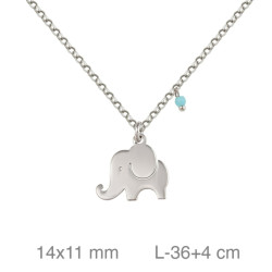 GARGANTILLA PLATA ELEFANTE PIEDRA AZUL