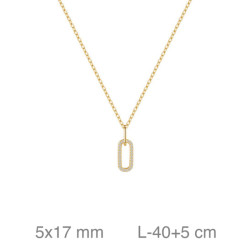 GARGANTILLA PLATA B.ORO PAPERCLIP CIRCONITAS