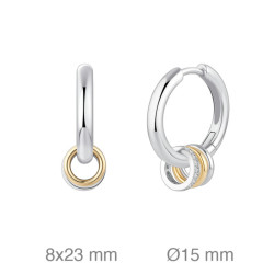 CRIOLLAS PLATA BICOLOR AROS CIRCONITAS