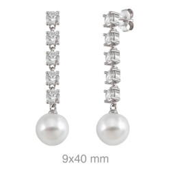 PENDIENTES PLATA PERLA CIRCONITAS