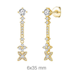 PENDIENTES PLATA B.ORO+e CIRCONITAS
