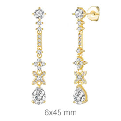 PENDIENTES PLATA B.ORO+e CIRCONITAS