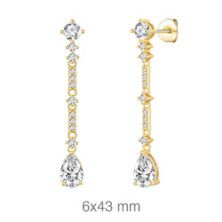 PENDIENTES PLATA B.ORO+e CIRCONITAS AGUAMARINA