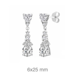 PENDIENTES PLATA CIRCONITAS PRESION