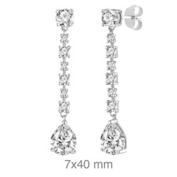 PENDIENTES PLATA CIRCONITAS PRESION