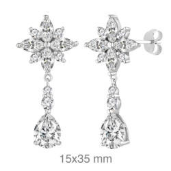 PENDIENTES PLATA CIRCONITAS PRESION