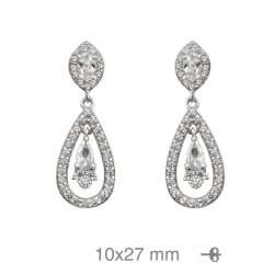 PENDIENTES PLATA CIRCONITAS PRESION