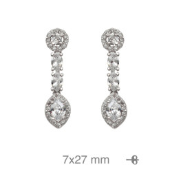 PENDIENTES PLATA CIRCONITAS PRESION