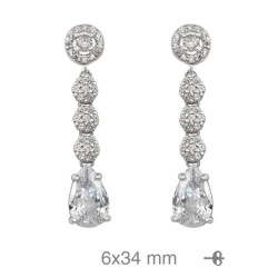 PENDIENTES PLATA CIRCONITAS PRESION