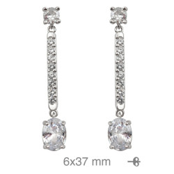 PENDIENTES PLATA CIRCONITAS PRESION