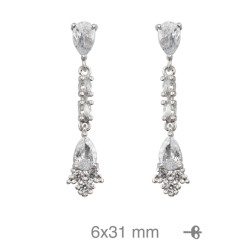 PENDIENTES PLATA CIRCONITAS PRESION