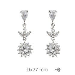 PENDIENTES PLATA CIRCONITAS PRESION