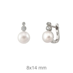PENDIENTES PLATA TU Y YO PERLA NATURAL CATALAN