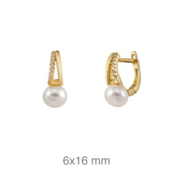 PENDIENTES PLATA B.ORO+e TU Y YO PERLA NATURAL
