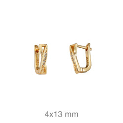 PENDIENTES PLATA B.ORO CIRCONITAS CATALAN