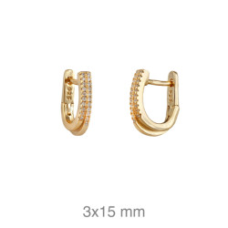 PENDIENTES PLATA B.ORO CIRCONITAS CATALAN